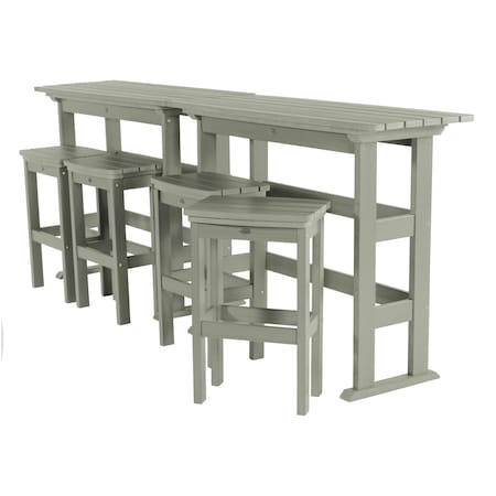 Highwood Usa Lehigh 6pc Bar Height Outdoor Patio Furniture Balcony Set AD-KITBALC201-EUC